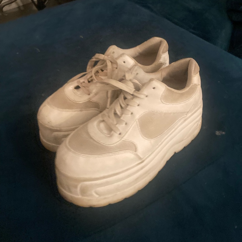 Trendy White Platform Sneakers